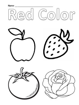 Red coloring activity by refine montessori tpt