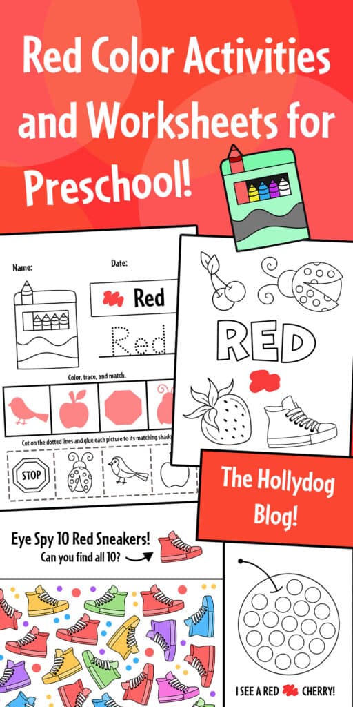 Red color activities and worksheets for preschool â the hollydog blog