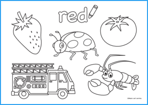 Red coloring worksheet maple leaf learning library