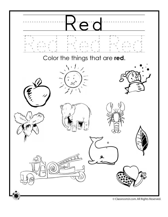 Color red worksheet classroom jr preschool worksheets color worksheets for preschool color worksheets