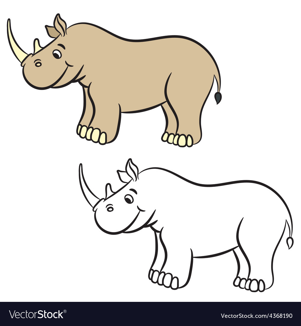 Rhino coloring book royalty free vector image