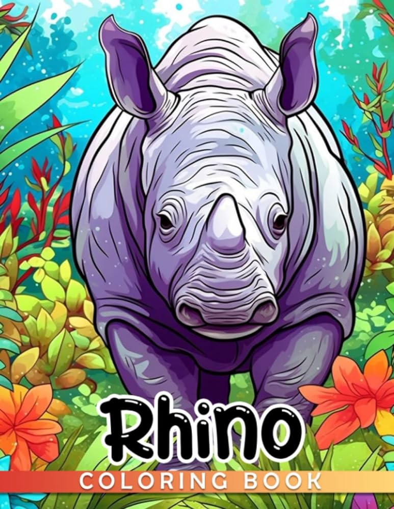 Rhino coloring book kawaii animal illustrations beautiful coloring pages encourage creativity great gifts for kids preschool kindergarten rhino lovers mosley ciaran books