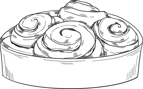 Cinnamon rolls coloring page free printable coloring pages