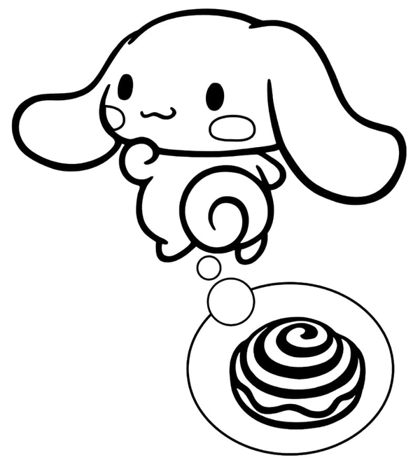 Ðï cinnamoroll thinking about a cinnamon roll