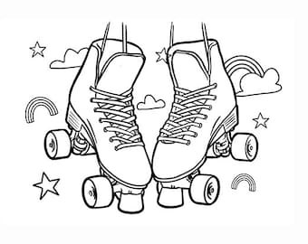 Roller skates colouring pages pdf download pages