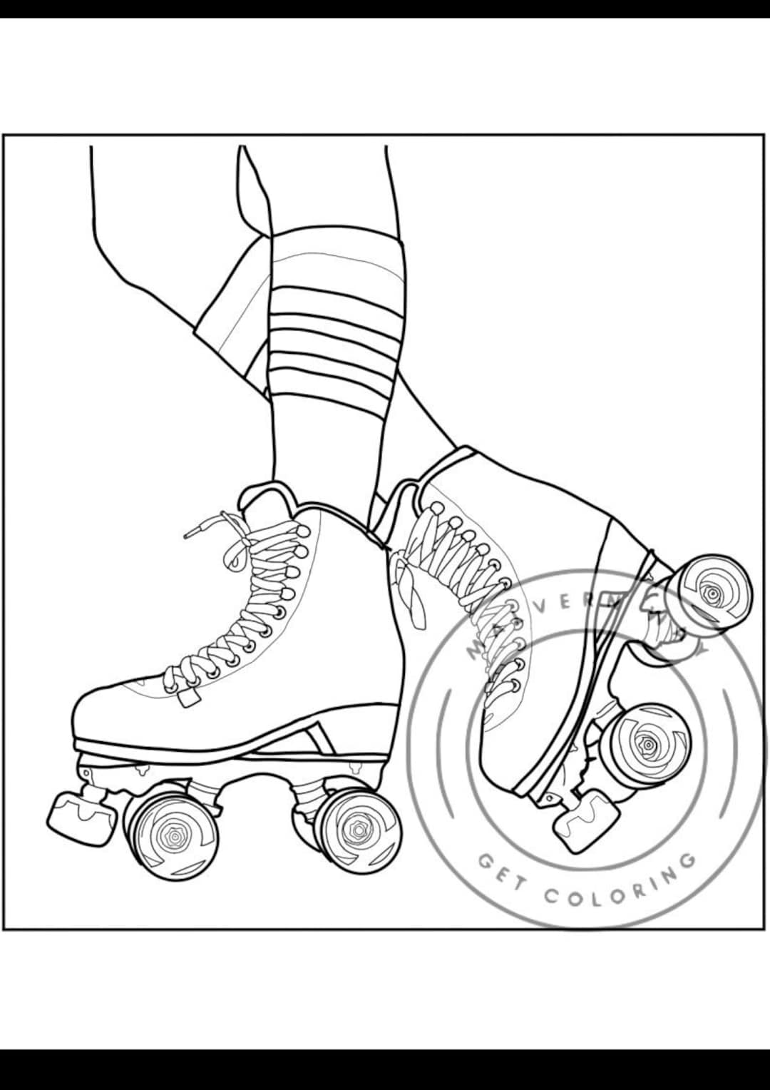 Roller skating girl coloring page