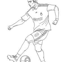 Christiano ronaldo playing soccer coloring pages