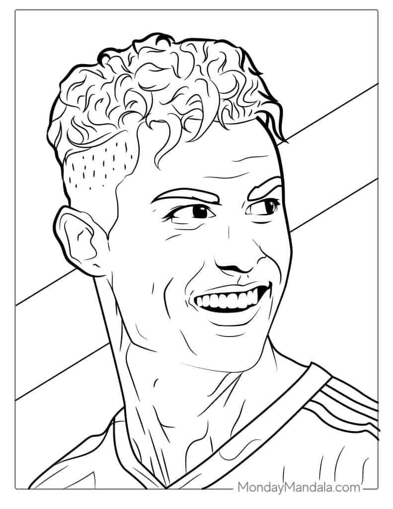 Ronaldo coloring pages free pdf printables