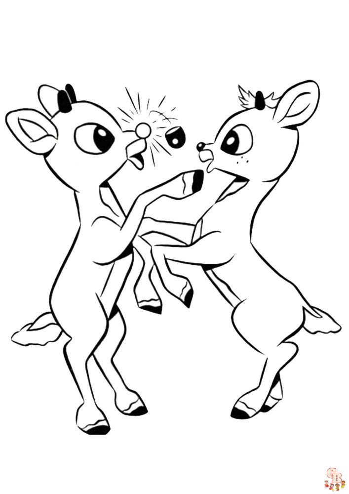 Rudolph red nosed reindeer coloring pages printable for kids