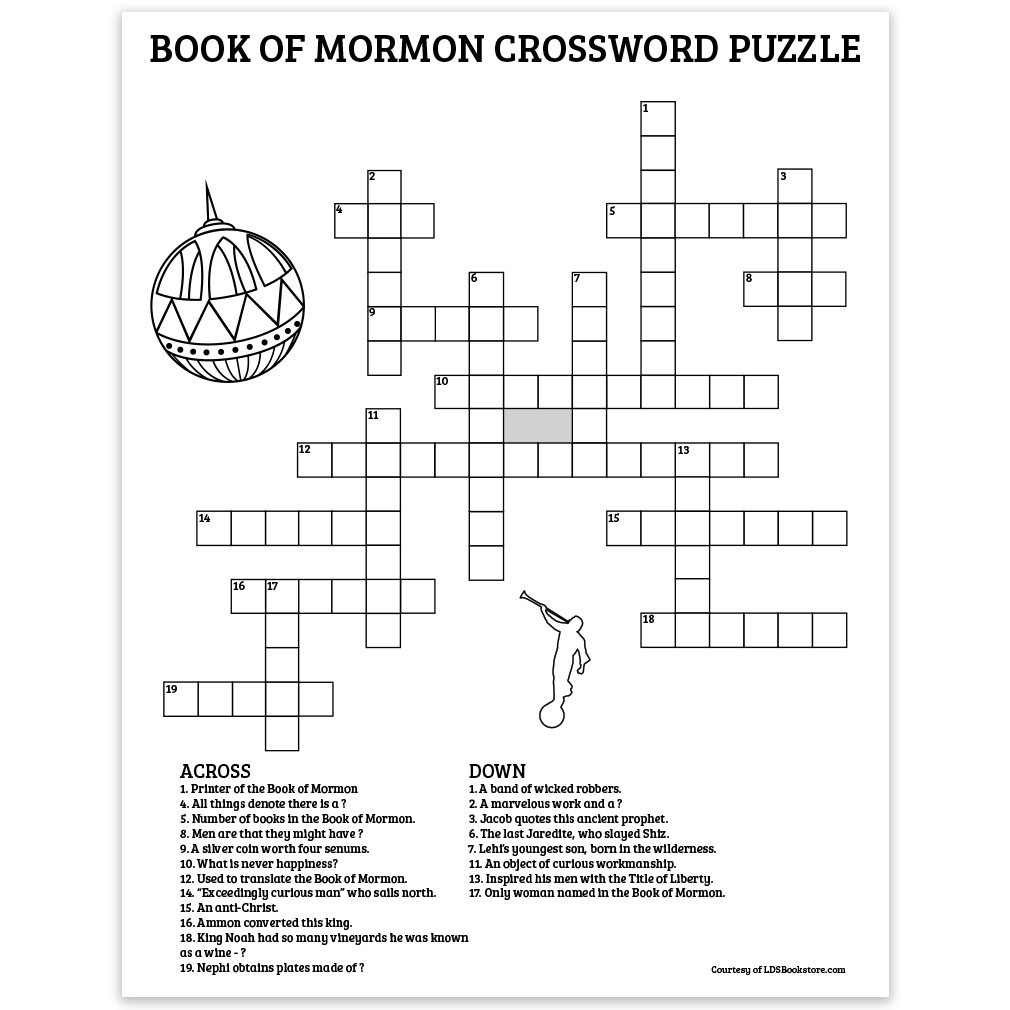 Printable book of mormon crossword puzzle
