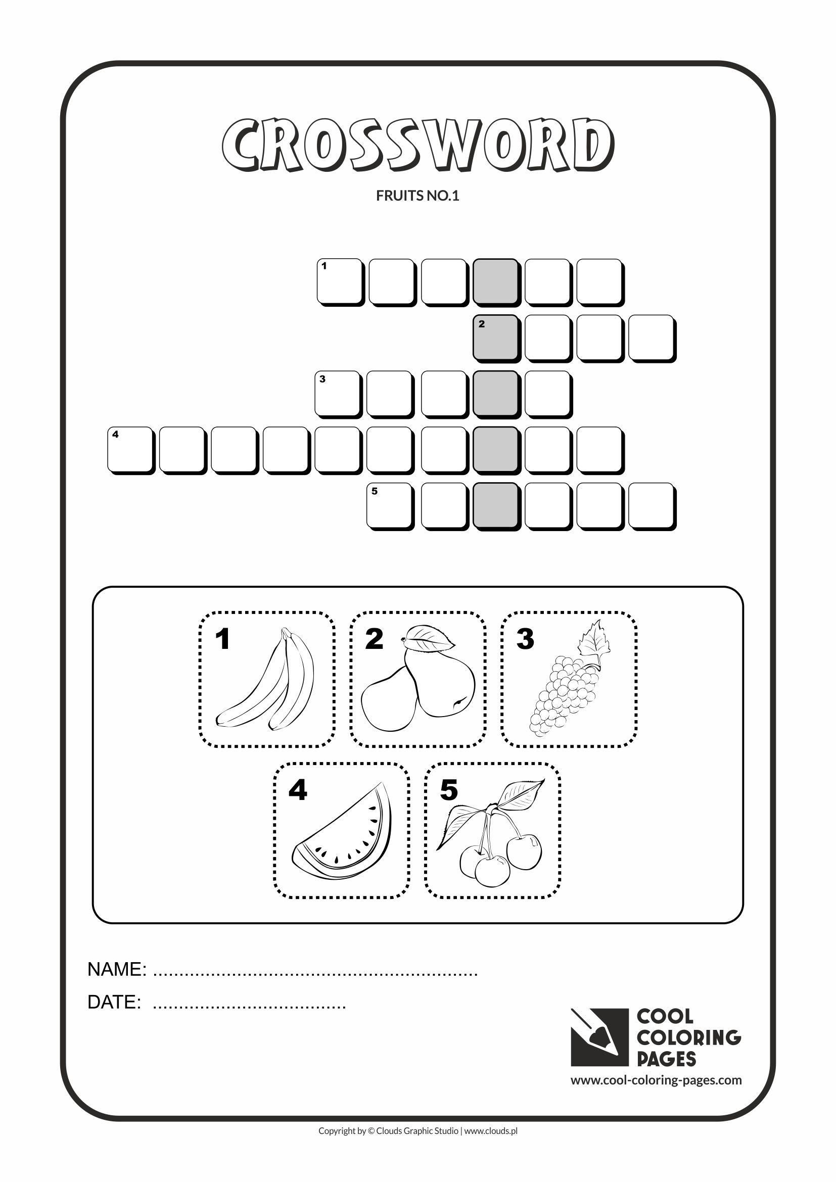 Cool coloring pages crosswords