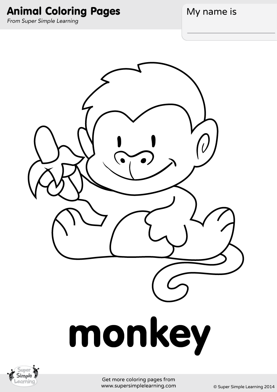 Monkey coloring page