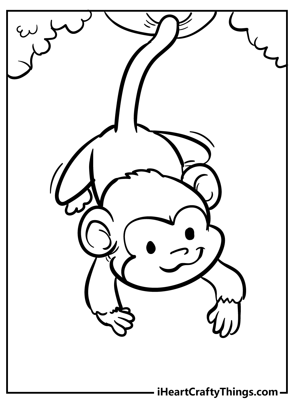 Monkey coloring pages free printables