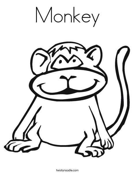 Monkey coloring page