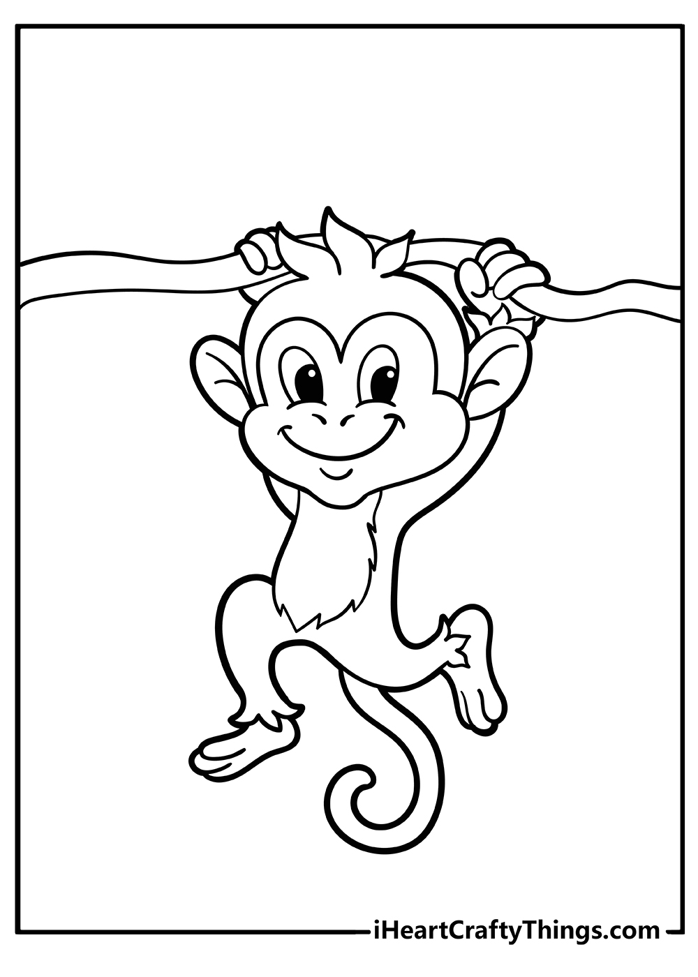 Monkey coloring pages free printables