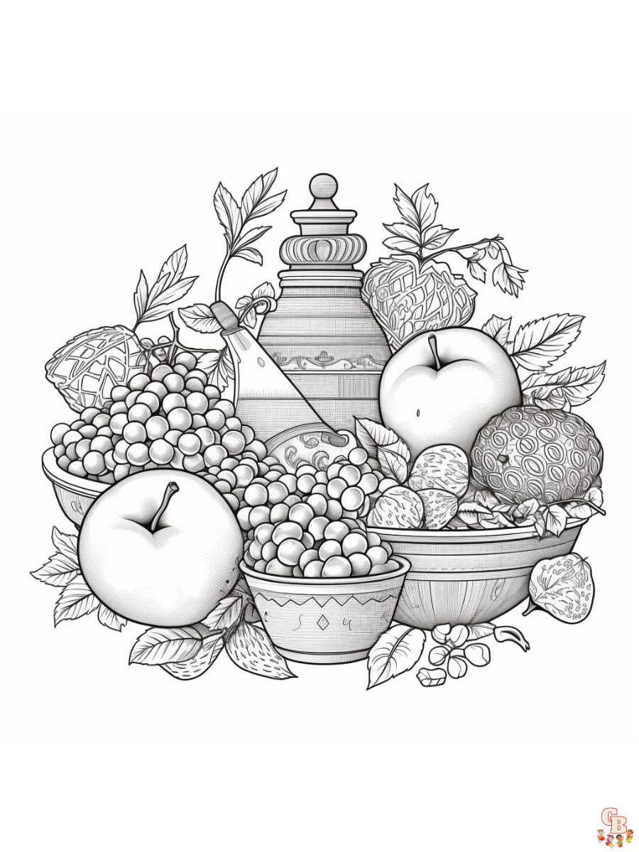 Color to rosh hashanah joy free printable coloring pages