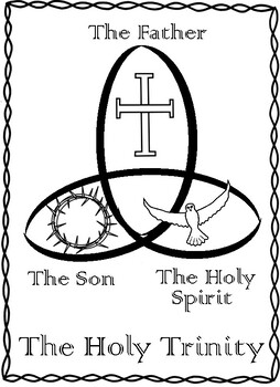 The holy trinity coloring pages and colored mini poster set tpt