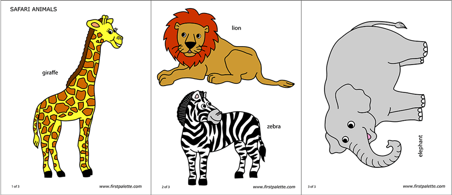 Safari or african savanna animals free printable templates coloring pages