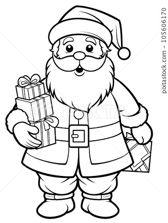 Christmas santa claus coloring book ai image