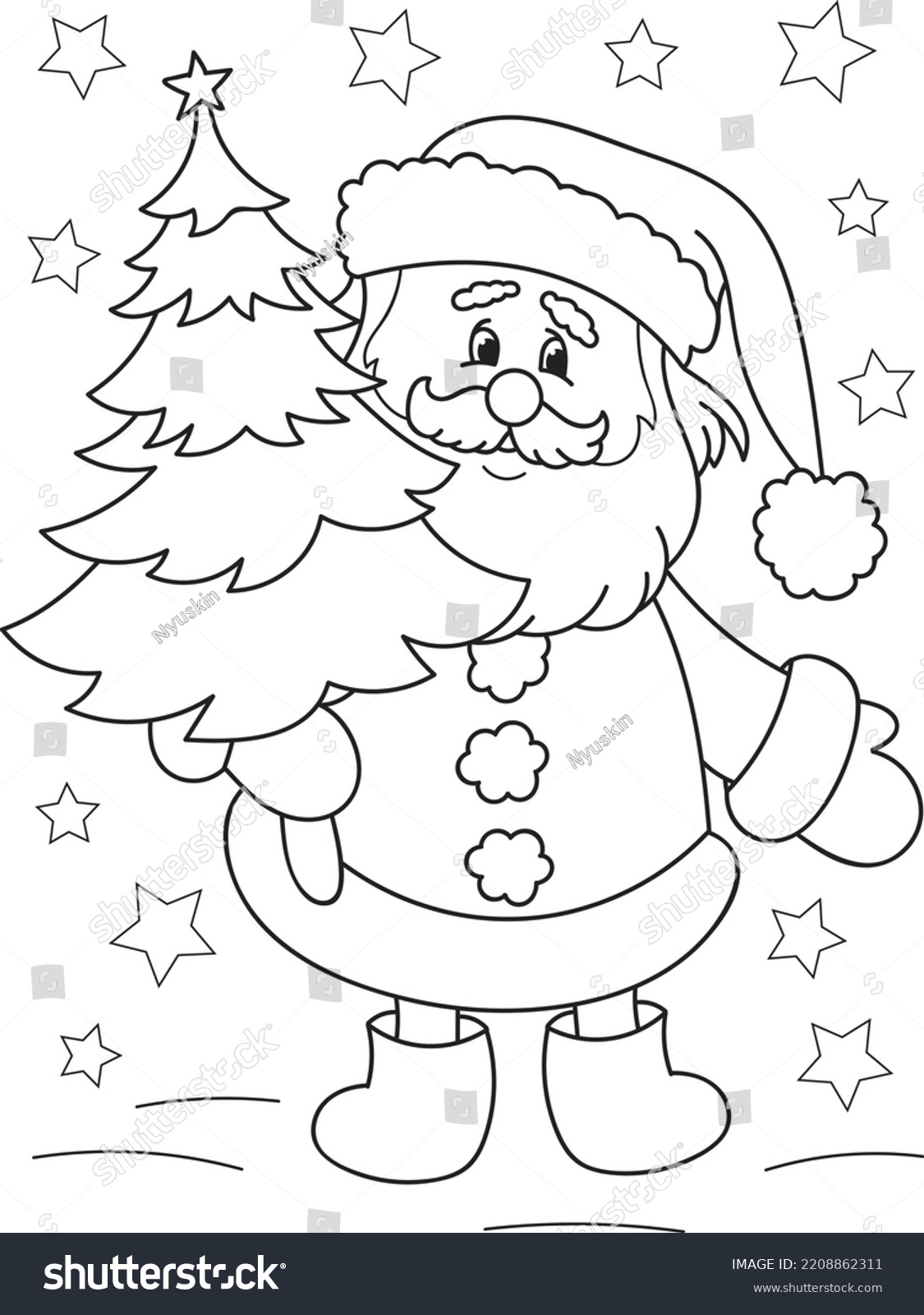 Coloring page outline cartoon smiling cute stock vector royalty free