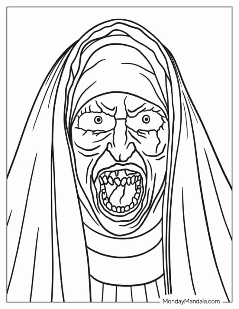 Horror coloring pages free pdf printables