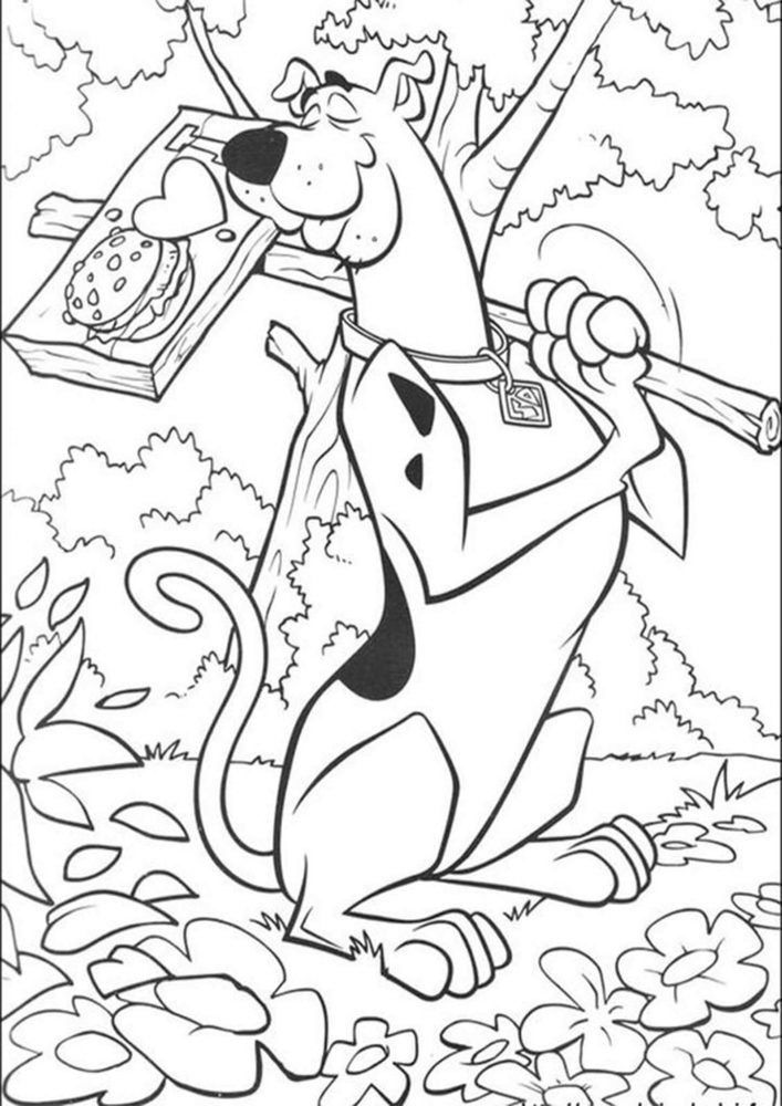 Free easy to print scooby doo coloring pages