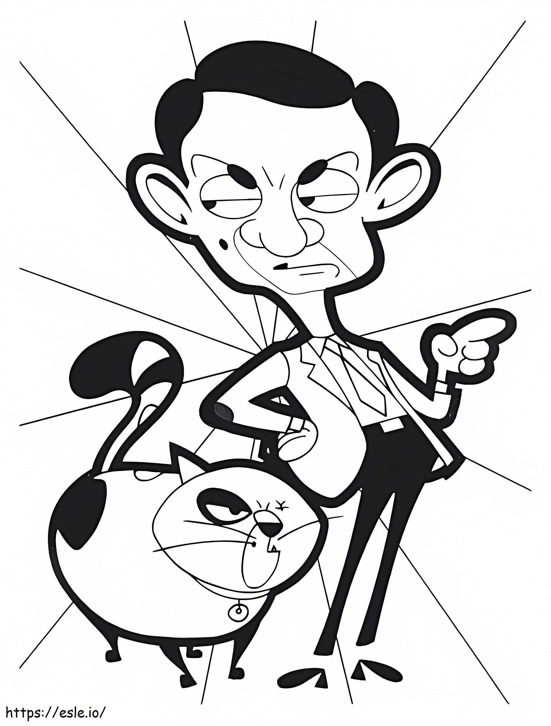 Mrbean with scraper a coloring page