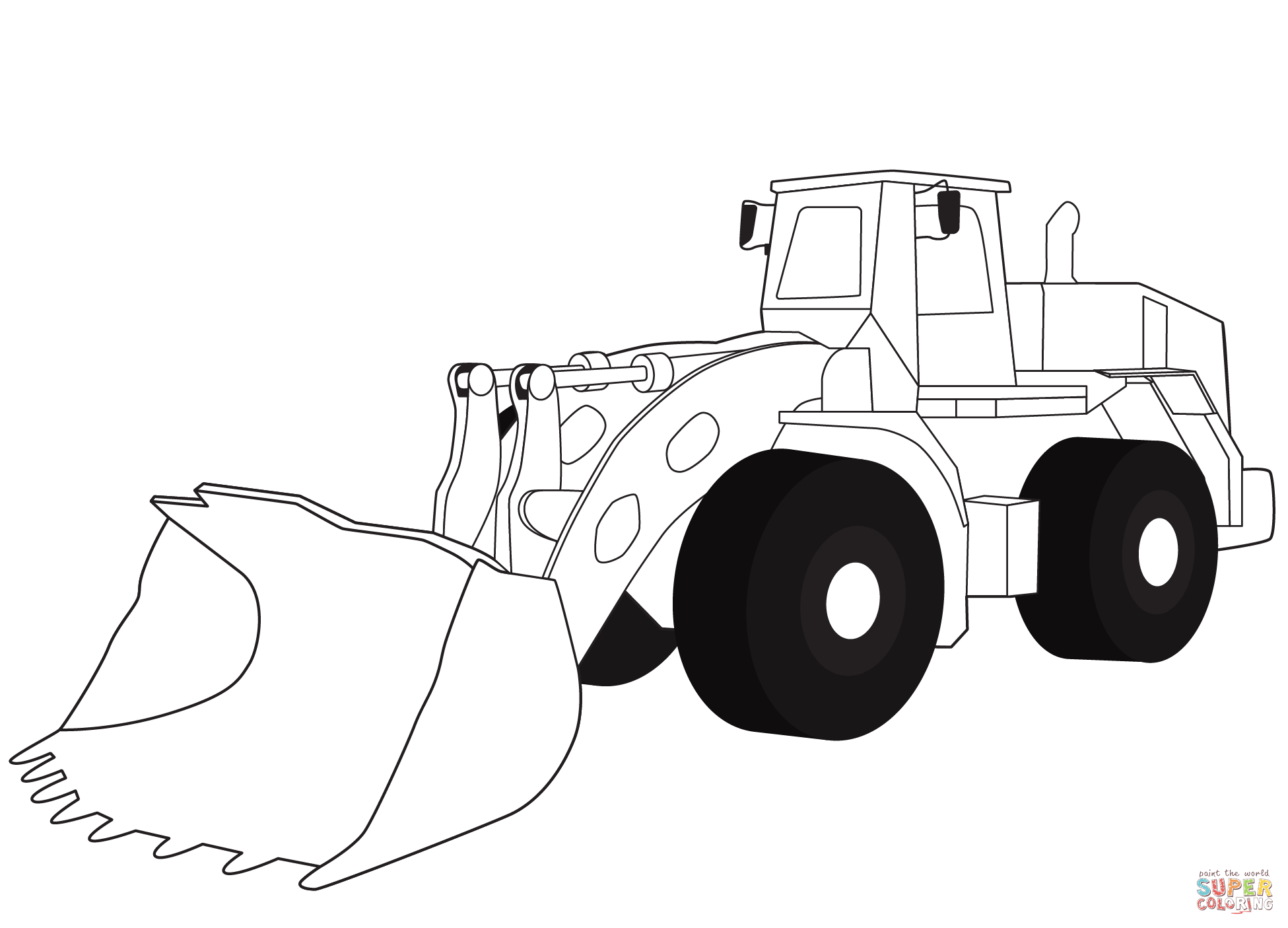 Wheel loader coloring page free printable coloring pages