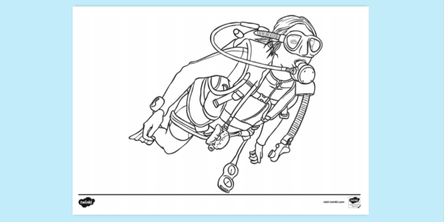 Scuba diver colouring page colouring sheets teacher made