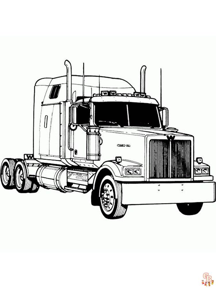 Semi truck coloring pages free printable easy to color