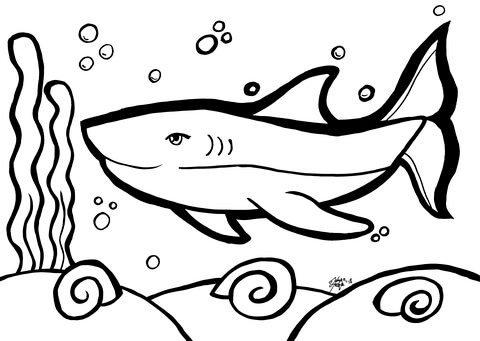 Shark coloring page free printable coloring pages