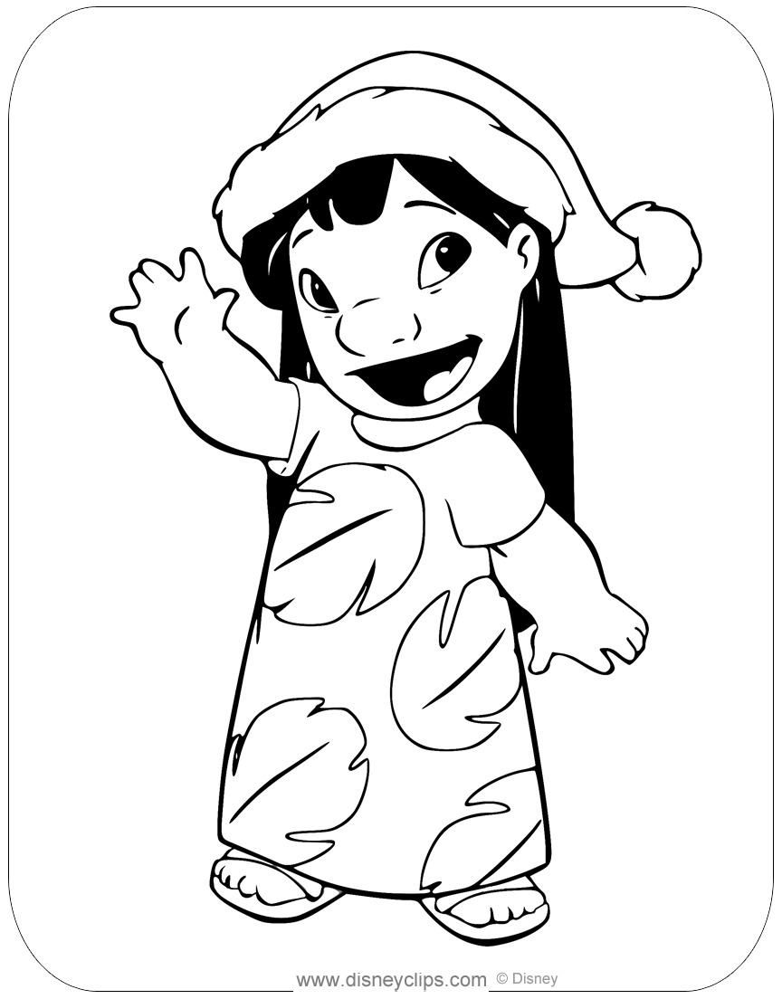 Disney stitch christmas coloring pages