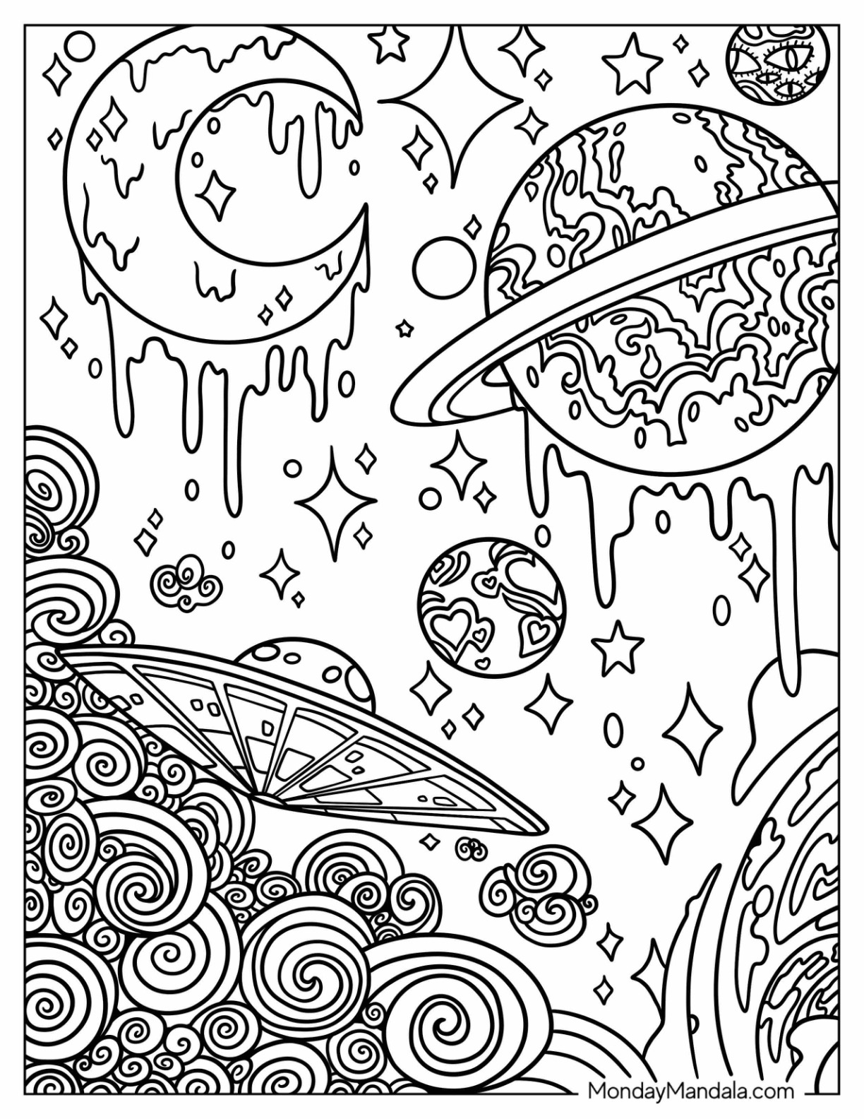 Aesthetic coloring pages free pdf printables