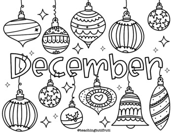 December coloring page diciembre hoja para colorear by teaching tutifruti