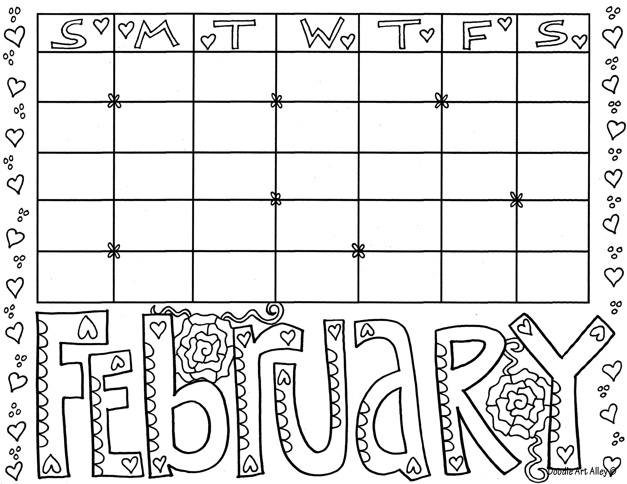 February coloring pages