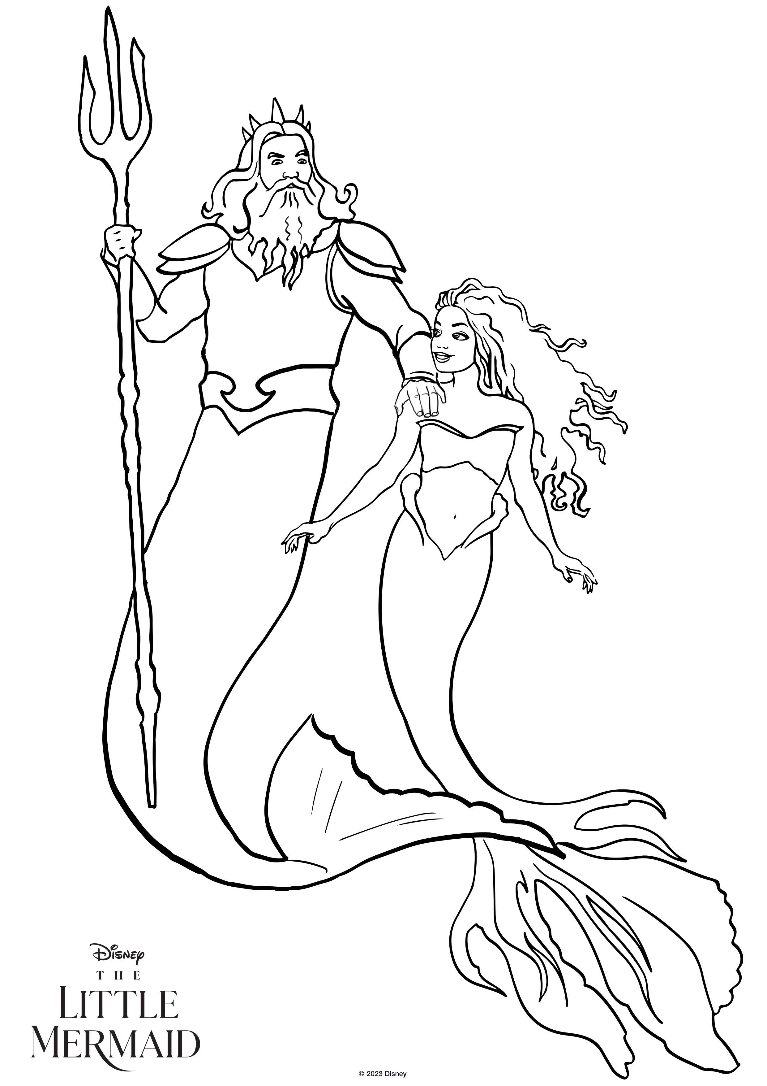 The little mermaid live action movie coloring pages with ariel halle bailey