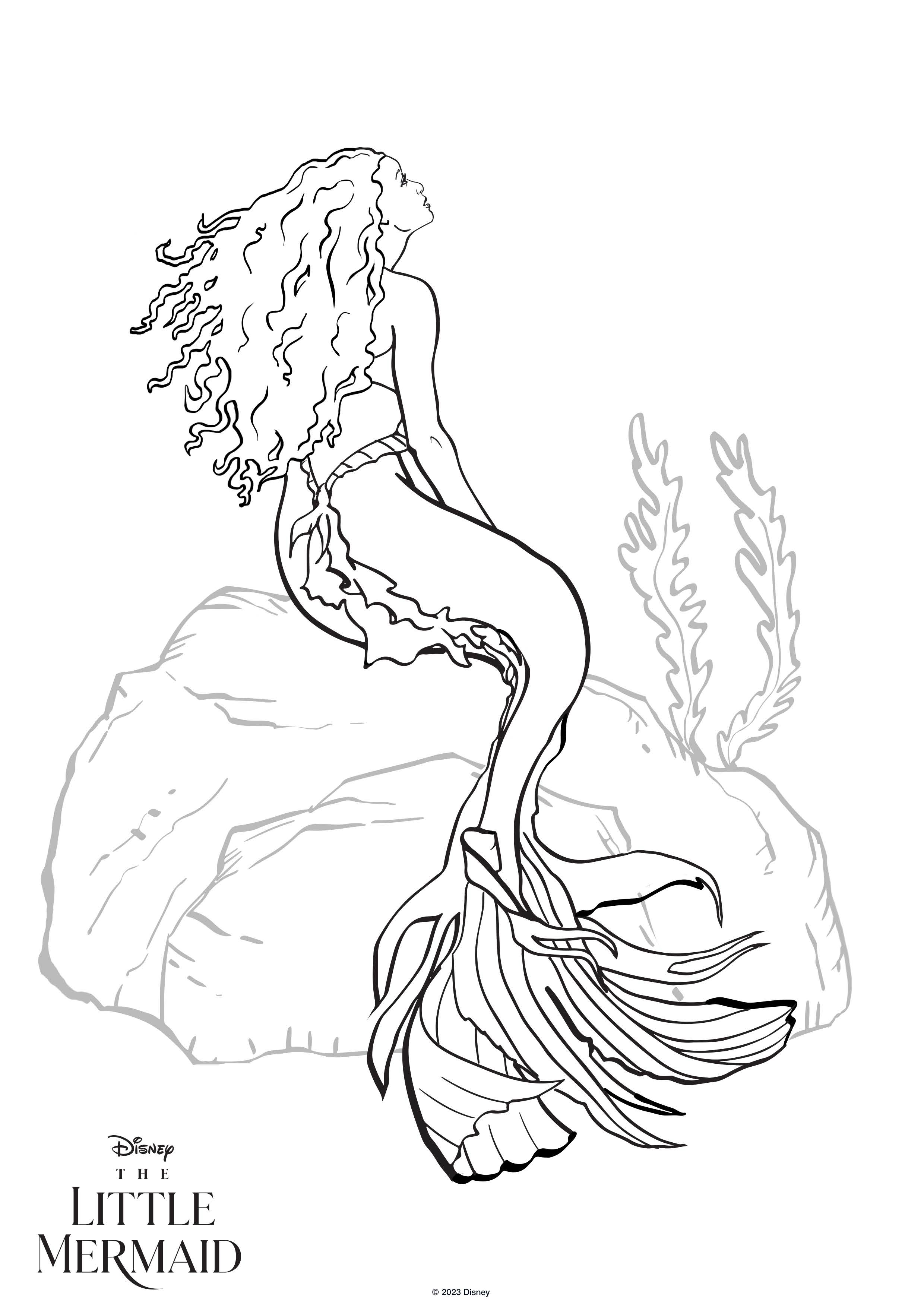 The little mermaid live action movie coloring pages with ariel halle bailey