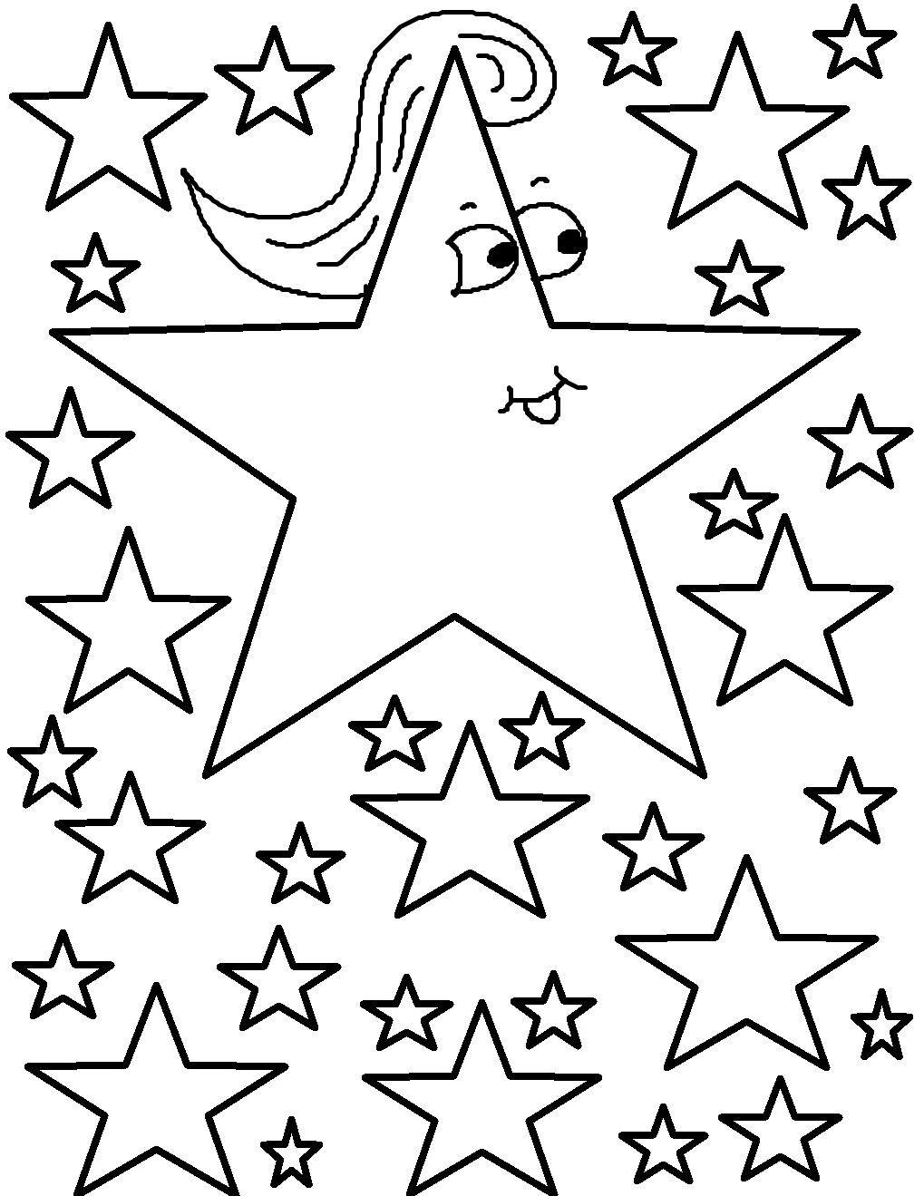 Free printable star coloring pages for kids