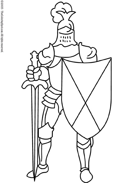 Knight armor sword shield coloring page audio stories for kids free coloring pages colouring printables