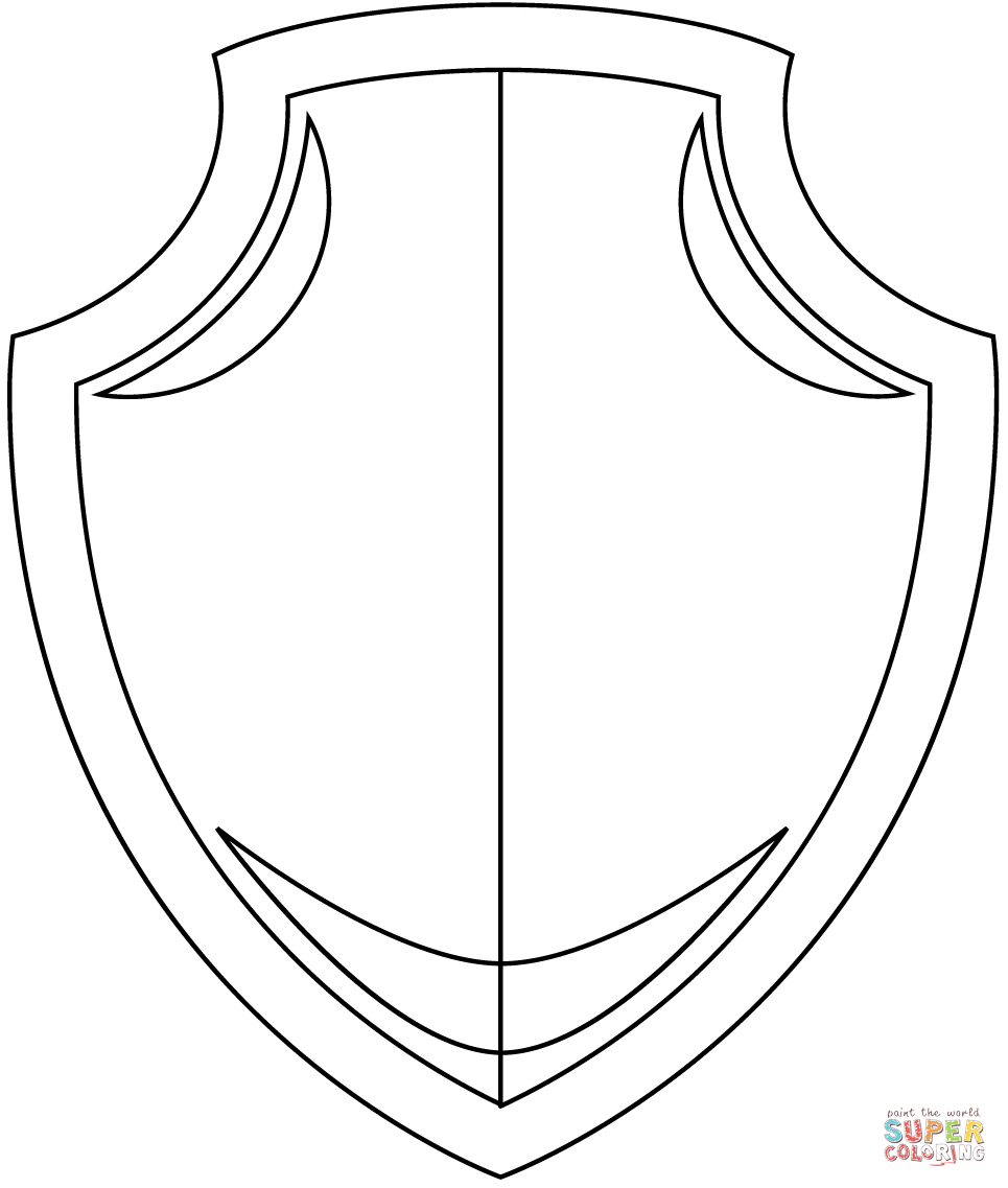 Shield coloring page free printable coloring pages