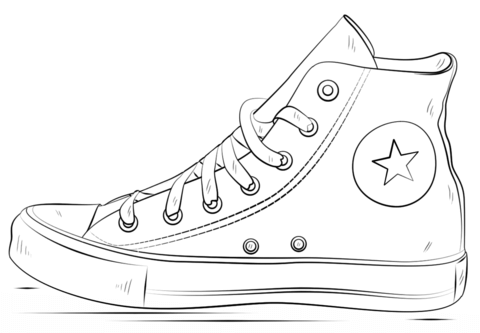 Converse shoes coloring page free printable coloring pages