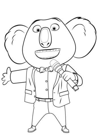 Buster moon from sing coloring page free printable coloring pages