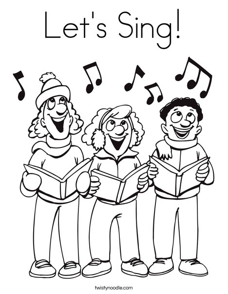 Lets sing coloring page