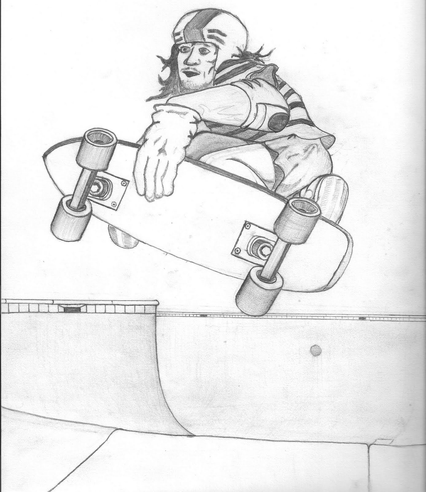 Skateboarding coloring page
