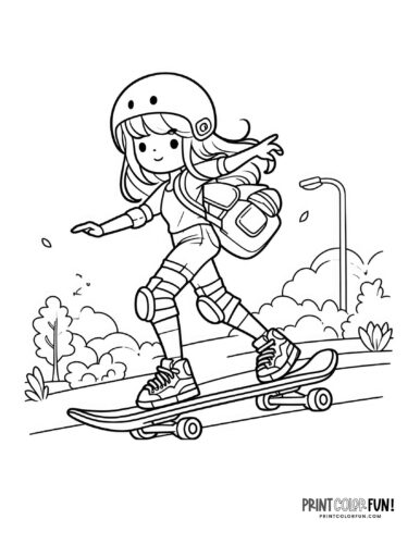 Skateboards skateboarder coloring pages at