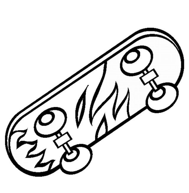 Marvelous image of skateboard coloring page