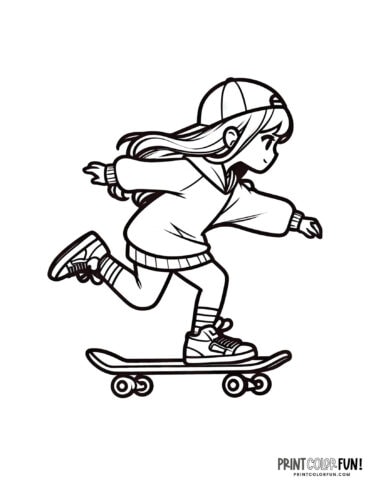 Skateboards skateboarder coloring pages at