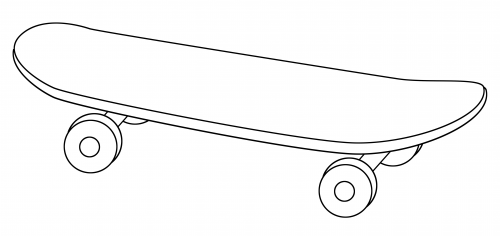 Skateboard coloring page