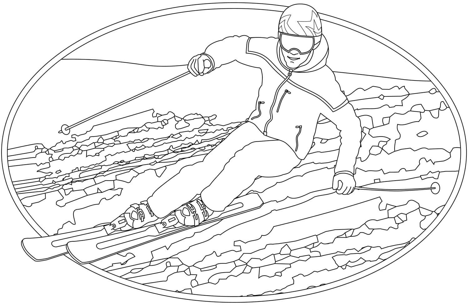 Skiing coloring pages printable for free download