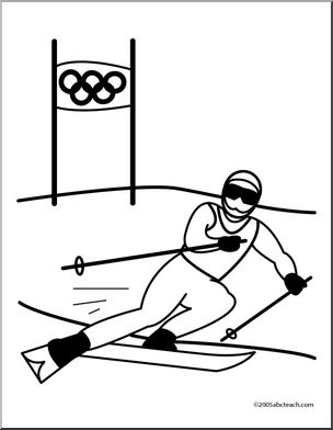 Coloring page alpine skiing